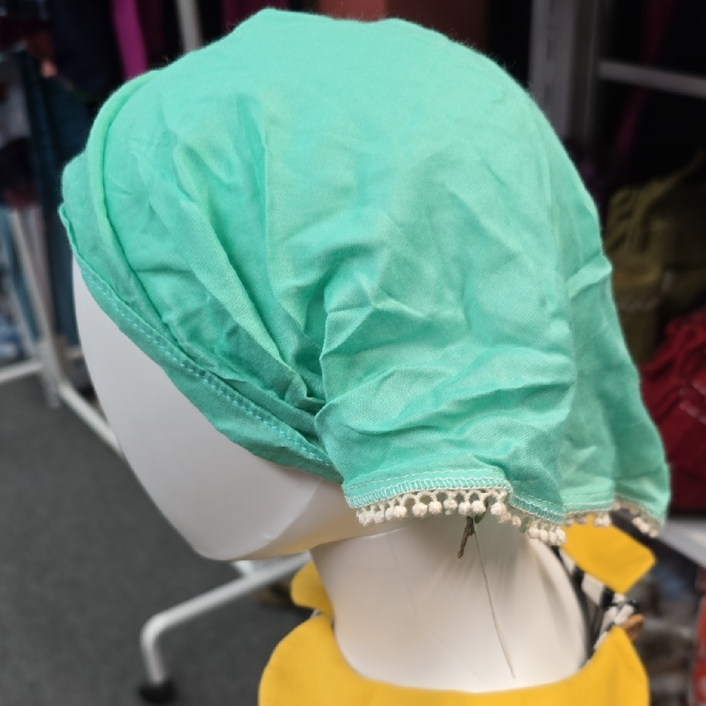 Peppercorn Kids Aqua Headscarf with White Accents